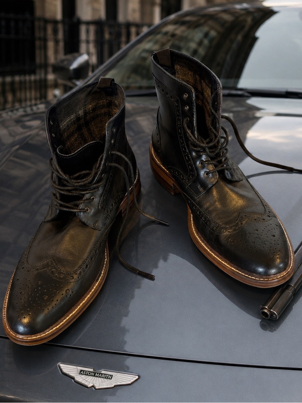 WORN ONCE ONLY - Aston Grey leather ankle boots - perfect as new condition